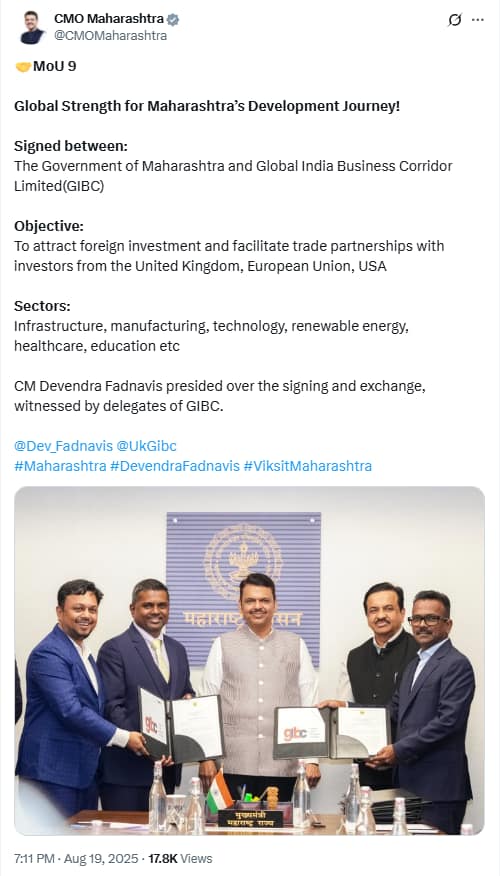 Global Strength for Maharashtra’s Development Journey!